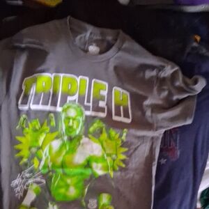 WWE Gray and Green Triple H Short Sleeve Tee